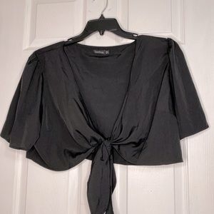 Black crop top short set. Never worn.